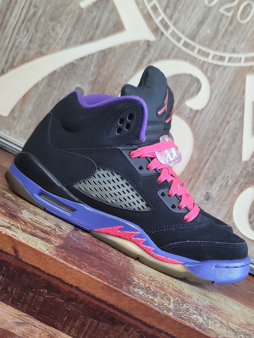 🔥 Nike Air Jordan 5 'Raptors' "Ember Glow/Fierce Purple" Wmns 8, Great Cond. - Picture 2 of 16